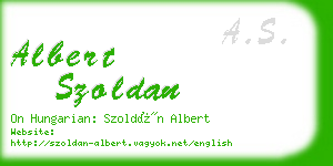 albert szoldan business card